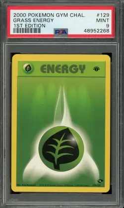 PSA 9 Pokemon 1st Edition Gym Challenge Grass Energy 129 MINT - Image 1