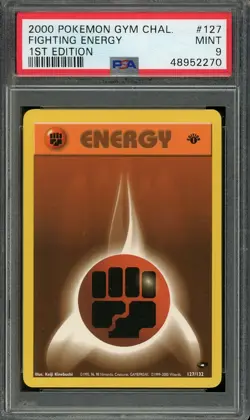 PSA 9 Pokemon 1st Edition Gym Challenge Fighting Energy 127 MINT - Image 1