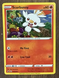 Scorbunny SWSH071 NM SWIRL Black Star Promo Cosmos Holo - Image 2