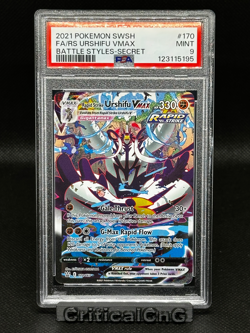 POKEMON BATTLE STYLES ALTERNATE ART RAPID STRIKE URSHIFU VMAX 170/163 PSA 9 - Image 1