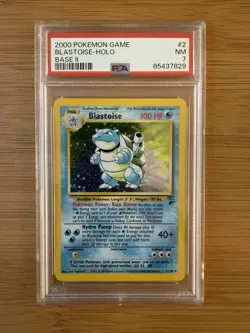BLASTOISE 🐢 2000 Pokemon TCG Base Set II 002/130 Holo Rare 💦 PSA 7 NM - Image 1