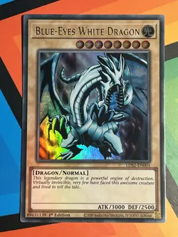 YuGiOh! Blue-Eyes White Dragon LDS2-EN001 ULTRA RARE HOLOFOIL NM 1ST ED - Image 1