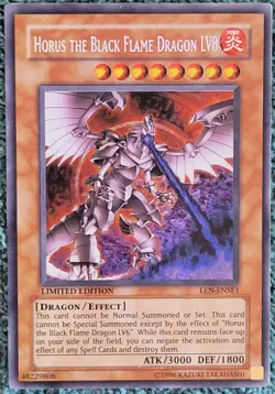 Yu-Gi-Oh! Horus the Black Flame Dragon LV8 EEN-ENSE1 Secret Rare - Image 1