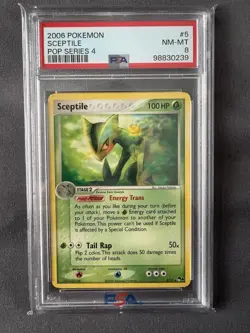 PSA 8 Sceptile 5/17 2006 Pop Series 4 Rare Pokemon Card - Image 1