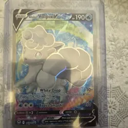 Pokemon Alolan Vulpix v TCG Full Art Silver Tempest Holo Ultra Rare Card 173/195 - Image 1