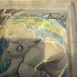 Pokemon Alolan Vulpix v TCG Full Art Silver Tempest Holo Ultra Rare Card 173/195 - Image 3