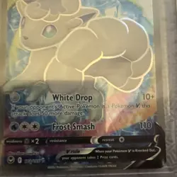 Pokemon Alolan Vulpix v TCG Full Art Silver Tempest Holo Ultra Rare Card 173/195 - Image 4