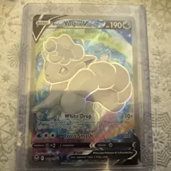 Pokemon Alolan Vulpix v TCG Full Art Silver Tempest Holo Ultra Rare Card 173/195 - Image 5