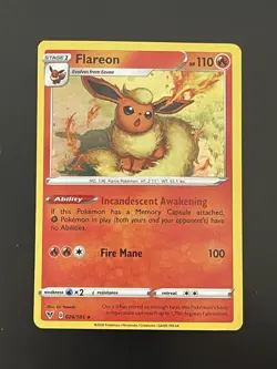 Pokemon Flareon 026/185 Cosmos Holo Vivid Voltage Card MP - Image 1