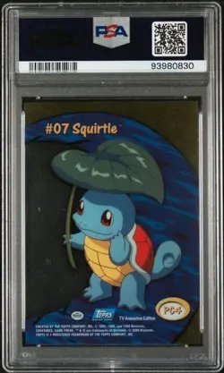 2000 Squirtle #PC4 Pokemon Topps Tv Animation Series 2 Clear Card PSA 10 - Image 1