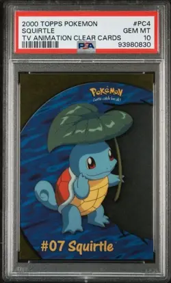2000 Squirtle #PC4 Pokemon Topps Tv Animation Series 2 Clear Card PSA 10 - Image 2