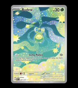 Pokemon Budew Full Art Holo Rare Card 221/217 ASCEN Basic English - Image 1
