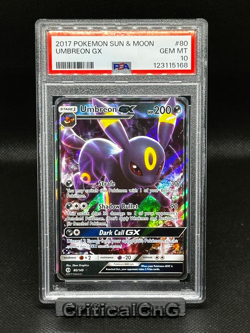 Umbreon GX PSA 10 Ultra Rare Full Art Pokemon Sun And Moon Base Set 80/149 - Image 1