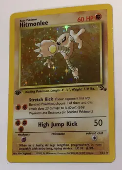 Pokemon Tcg WotC 1st Edition Fossil Rare Holo Hitmonlee 7/62 Foil Card LP - Image 1