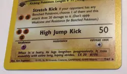 Pokemon Tcg WotC 1st Edition Fossil Rare Holo Hitmonlee 7/62 Foil Card LP - Image 3