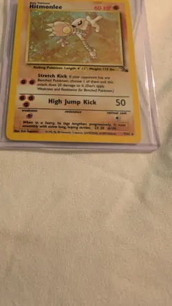 Pokemon TCG Hitmonlee Fossil Holo Rare Card 7/62 LP Condition 1999 - Image 4