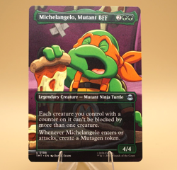 Michelangelo, Mutant BFF | 198 | Uncommon | Borderless Regular | TMNT | MTG - Image 1