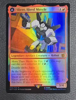 MTG Foil Slicer, Hired Muscle High Speed Transformers LP Magic The Gathering - Image 1