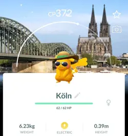 Shiny Summer Hat Pikachu Cologne Background Pokemon Go - Image 1