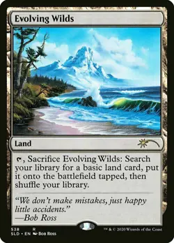 Evolving Wilds / Etendues sauvages en evolution FOIL SECRET LAIR MTG NM Bob Ross - Image 1