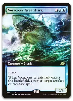 Voracious Greatshark (Extended Art) #320 (Foil) (LP) Ikoria IKO Magic MTG - Image 1