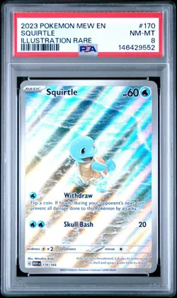 2023 POKEMON MEW EN-151 ILLUSTRATION RARE #170 SQUIRTLE PSA 8 - Image 1