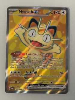 PSA 10 CONTENDER Meowth ex 107/088 ME03: Perfect Order NM Pokemon - Image 1