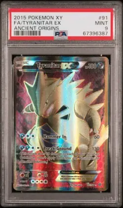 🔹PSA 9 MINT🔹Tyranitar EX 91/98 Full Art Holo🔸XY 2015 Ancient Origins Pokemon - Image 1