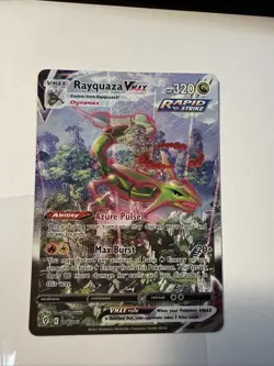 2021 Pokemon Evolving Skies Rayquaza #218 Full Alt Art Secret Rare *roller marks - Image 1