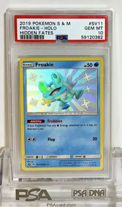 2019 POKEMON SUN & MOON HIDDEN FATES SV11 FROAKIE HOLO RARE BABY SHINY - PSA 10 - Image 1