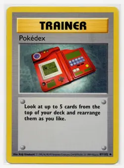 Pokemon TCG Pokedex Base Set 87/102 Regular Shadowless Uncommon LP - Image 1