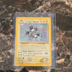 Pokemon Lt. Surge's Magneton 1st Ed Gym Heroes 8/132 Holo Rare 70 HP English - Image 1