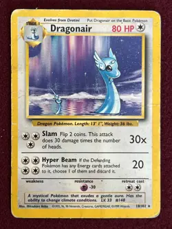 1999 Pokemon Gaming Set Unlimited Dragonair #18/102 Rare - Image 1
