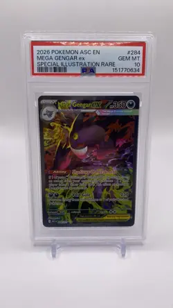 Pokemon 2026 Mega Gengar ex 284/217 SIR Ascended Heroes GEM MINT PSA 10 - Image 1