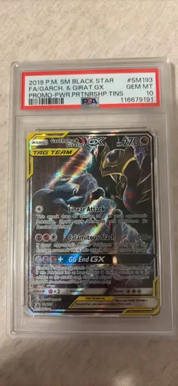 Pokemon TCG Garchomp & Giratina GX SM193 Promo TAG TEAM Full Art Holo PSA 10 - Image 1