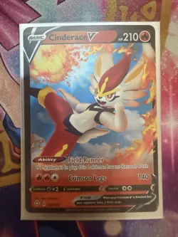 2021 Sword & Shield - Shining Fates Cinderace V Basic/Rare Holo V #18 - Image 1