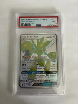 Pokemon Scizor GX SV72/SV94 Hidden Fates Shiny Vault Full Art Holo PSA 9 210 HP - Image 1