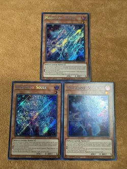 🔥 3x YUGIOH Magicians' Souls RA02-EN014 SECRET RARE PLAYSET NM 1ST EDITION - Image 1