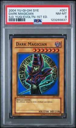 2004 YU-GI-OH! SYE STARTER DECK YUGI EVOLUTION 1ST ED #001 DARK MAGICIAN PSA 8 - Image 1