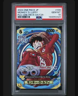 PSA10 Monkey D. Luffy 2024 Foil PCC One Piece Day 24 Promo OP07-109 SR Japanese - Image 1