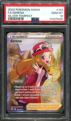 PSA 10 Serena 193/195 Full Art Silver Tempest Pokemon Card - Image 1