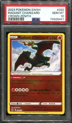 PSA 10 Radiant Charizard 020/159 Crown Zenith Pokemon Card - Image 1