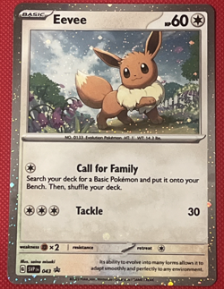 2023 Pokemon Eevee 043 Scarlet & Violet Black Star Promo Cosmos Holo Card - MINT - Image 2