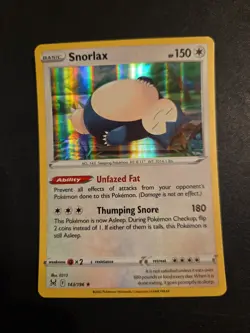 Pokemon Card Snorlax Lost Origin Holo Rare 143/196 - Image 1