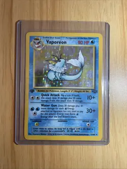 Vaporeon 12/64 Jungle Holo 1st Edition Authentic Pokemon Card - HP - Image 1