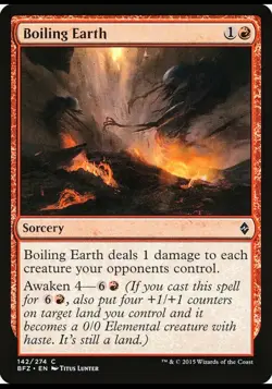 X 1 Boiling Earth NM Battle For Zendikar 142 MTG Magic The Gathering - Image 1