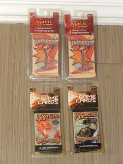 Magic The Gathering 6X Unhinged & 2X ONSLAUGHT OLD Booster Pack SEAL NEW MINT! - Image 1