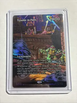 Trouble in Pairs Borderless Teenage Mutant Ninja Turtles Foil MTG + Bonus Rare!! - Image 1