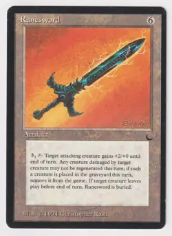 Runesword MP The Dark 1994 WOTC MTG Magic Factory Error "Hair" Misprint Vintage! - Image 1