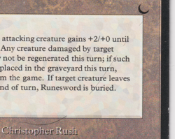 Runesword MP The Dark 1994 WOTC MTG Magic Factory Error "Hair" Misprint Vintage! - Image 2